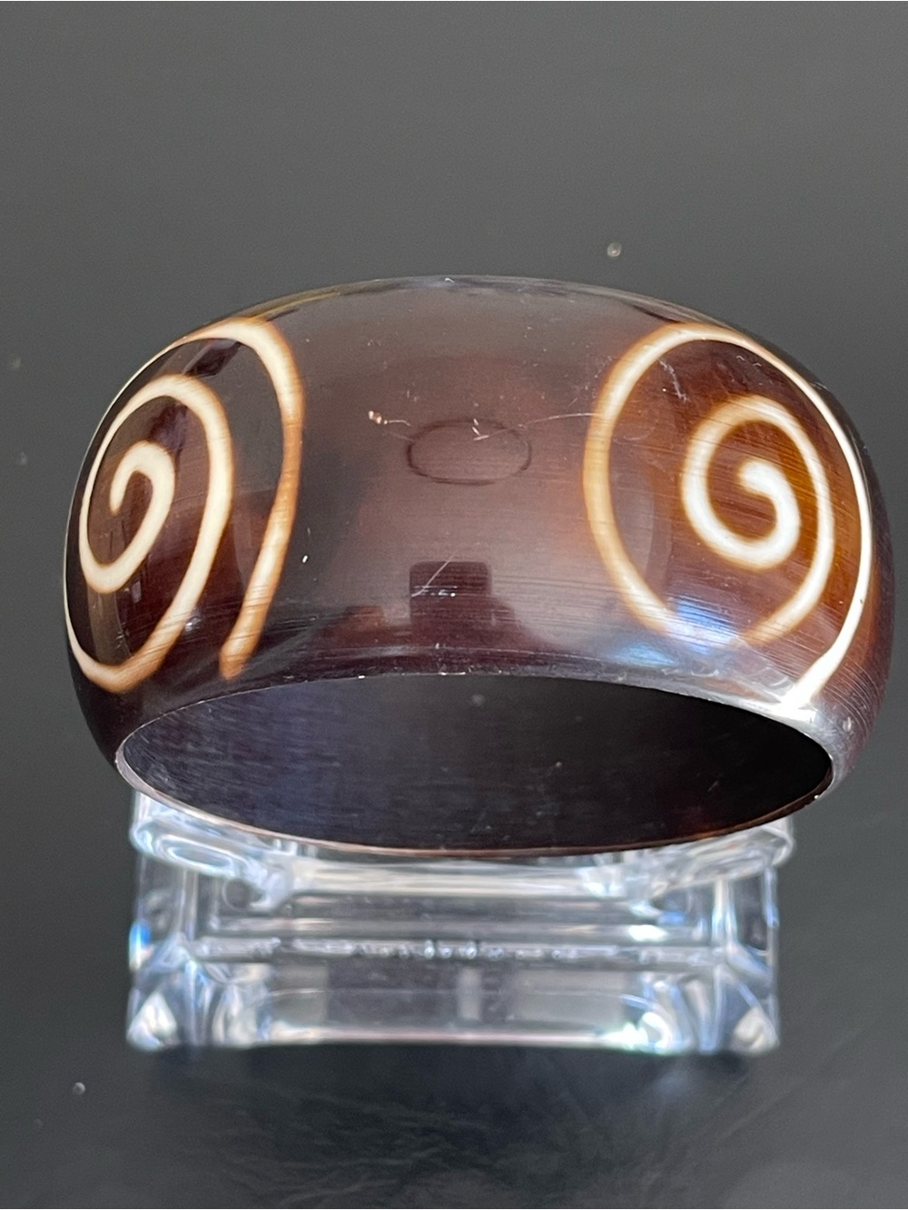Brown Spiral Pattern Bangle Bracelet